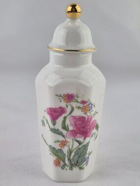 Hammersley Fine Bone China Ginger Jar Mini Vase Floral Design Lidded